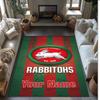 South Sydney Rabbitohs Crystal Velvet Rug, Custom Name Text Personalized Non‑Slip Floor Mat for Home Decor Gift