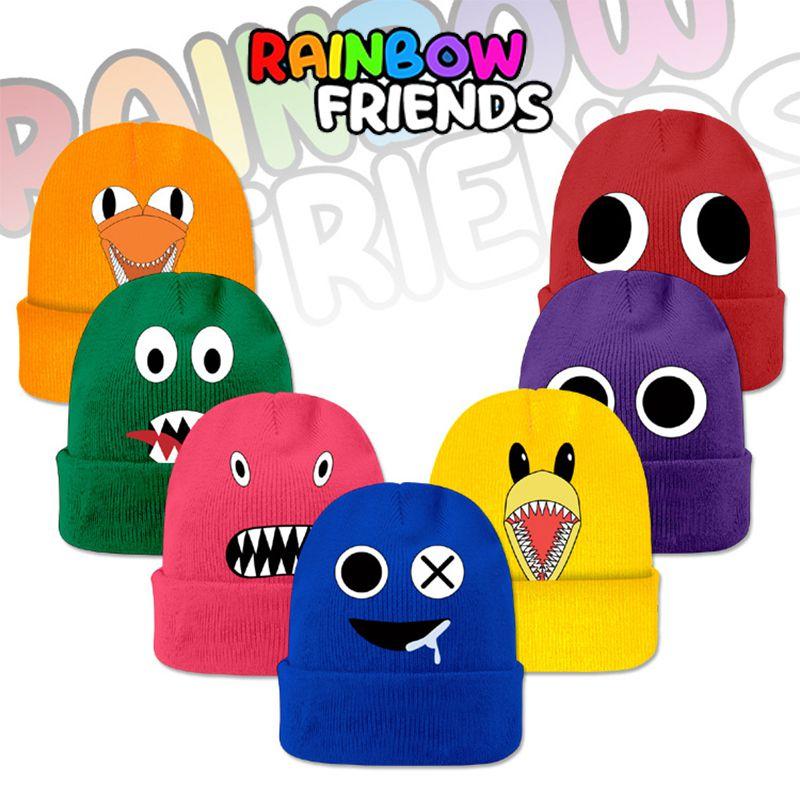 Friends Rainbow Roblox Knitted Cap Printed Elastic Hat Warm Kids Adult Xmas Gift