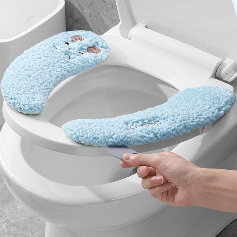 Niedliches Lamm Toilettensitzkissenbezug Waschbare Toilettenmatte Winter Weicher Wärmer Bezug Toilettensitzbezug Wiederverwendbare Badezimmeraccessoires