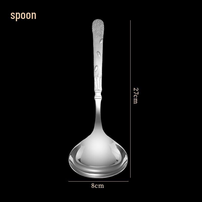 

RuHan Multifunctional 304 Stainless Steel Bamboo Texture Soup Spoon Set