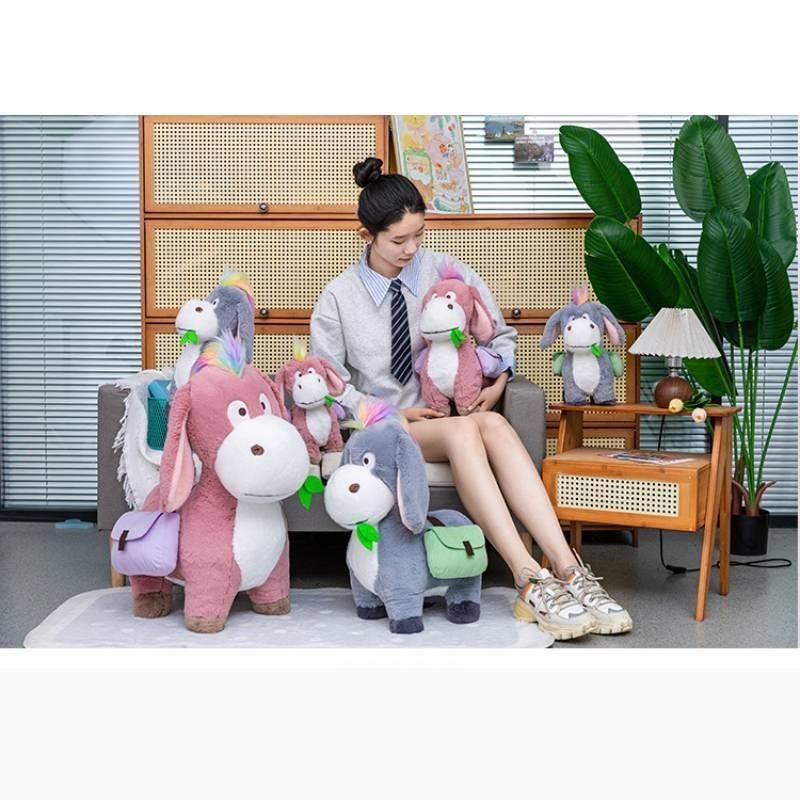 Adorable Plush Donkey Backpack Toy Cute Stuffed Animal Doll Gift For Girls Birthday