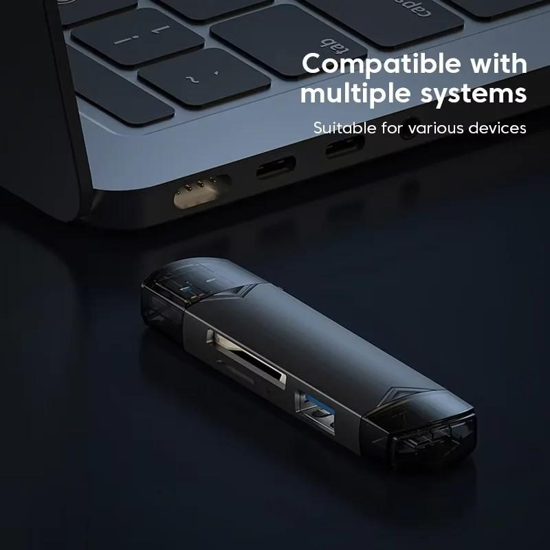 6 In 1 OTG Multifunction USB 3.0 Card Reader U Disk TYPE-C/Usb/Tf/Sd Flash Drive Memory Card for Adapter Phone Laptop Compute