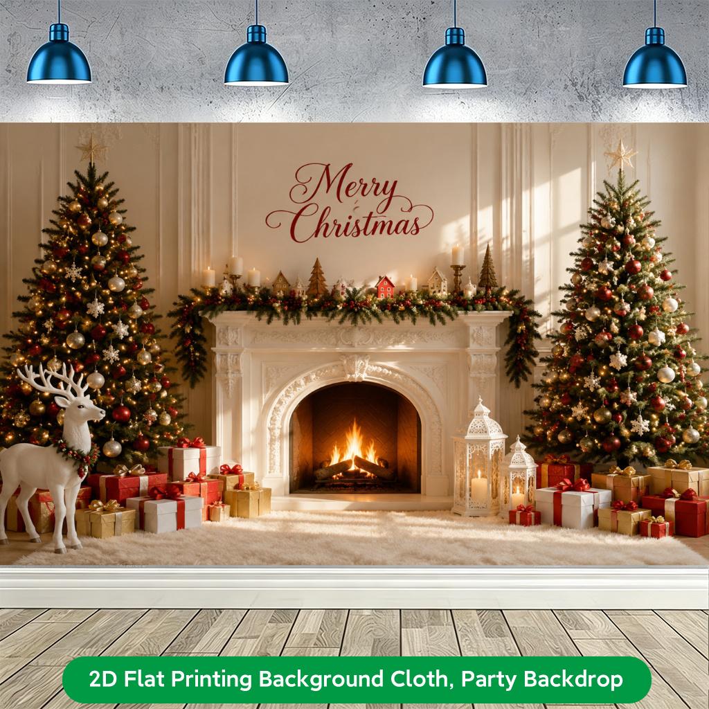 1Pcs Merry Christmas Decor Pattern Decoration Background Winter Backdrop For Photo Studio Photo Booth Party