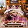 Sabrina Carpenter Custom Name 3Pcs Bedding Set 1 Bed Sheet 2 Pillowcases Bedroom Home Decor