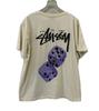 Vtg Stüssy Tričko s grafikou kostek Krémová Off-White Pánská velikost XL Volný střih #214