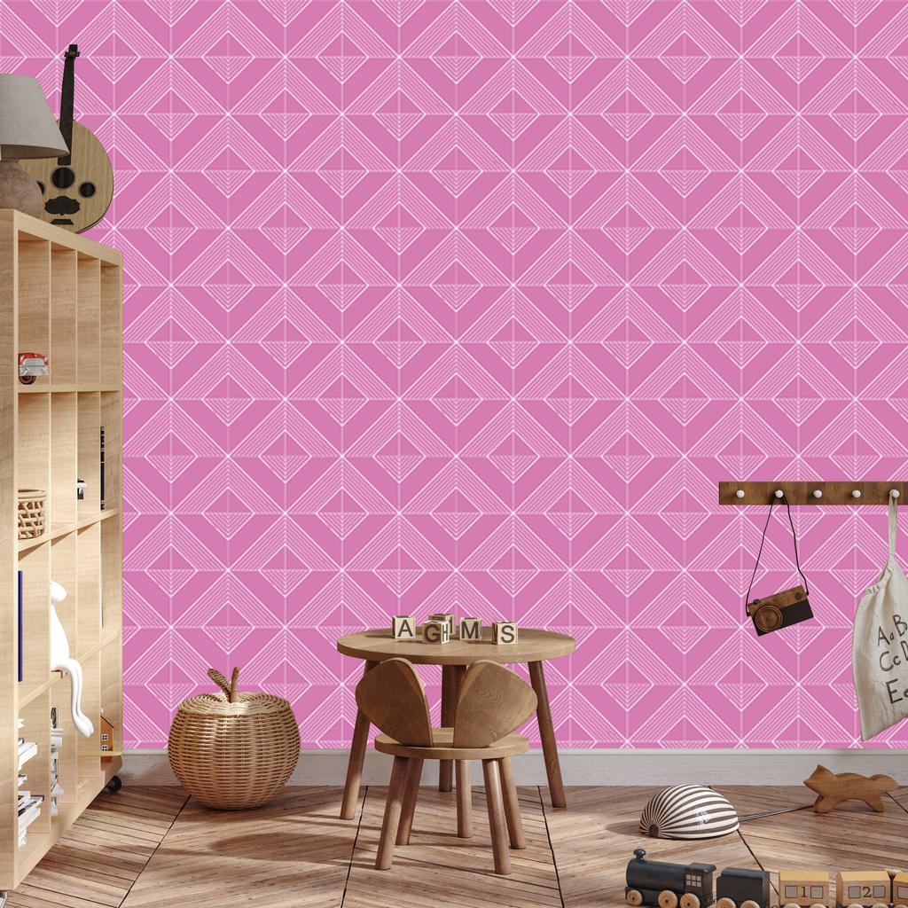 Geometric rhombus wallpaper, fine detail, powder pink 50x1000