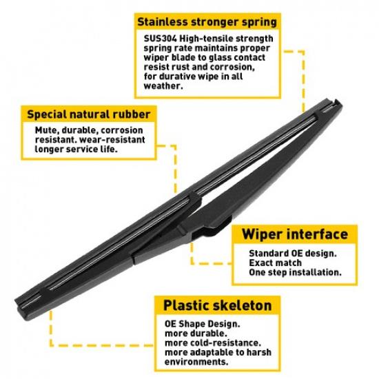 Rear Back Wiper Arm with Blade Set For 2011-2017 Jeep Grand Cherokee Windshield
