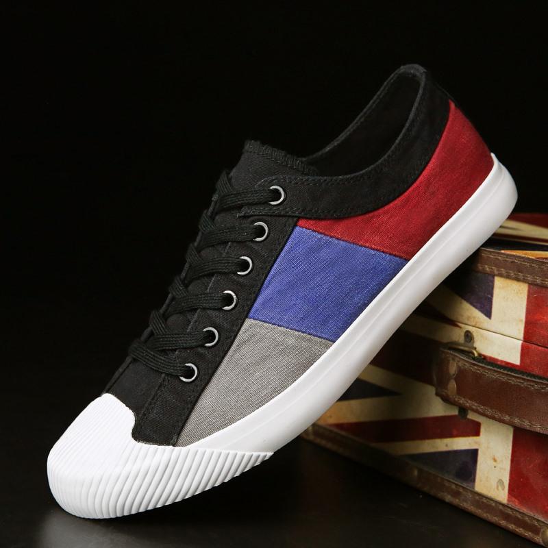 Fashion Mixed Colors Canvas Shoes Men Fashion Sneakers Breathable Men's Shoes Casual Flats Lace-up Man Vulcanized Shoes Tenis Masculino