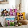 Cartoon M-Masha-A and the B-Bear-R Pillow Case Home  Cushion Cover Suitable For Office Sofa Car Suitable For All Seasons