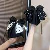 Elegant Korean Polka Dot Bow Claw Clip for Women - Stylish Low Ponytail Accessory