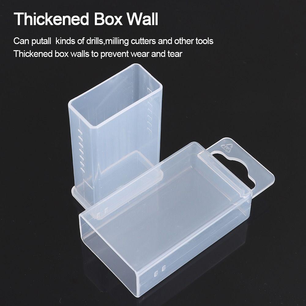 1Pcs Adjustable Height Drill Tool Box Plastic Clear Twist Drill Boxes Telescoplc Rectangular Parts Storage Case