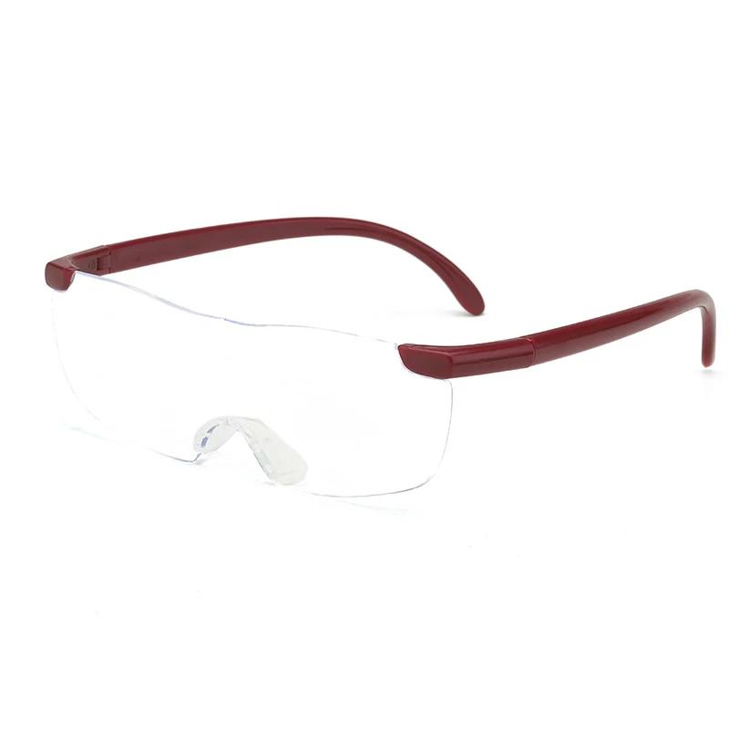 1.6 Times Magnification Men Reading Glasses Rimless Big Vision Magnifying Portable Plastic Presbyopia Glasses Women Diopter 250