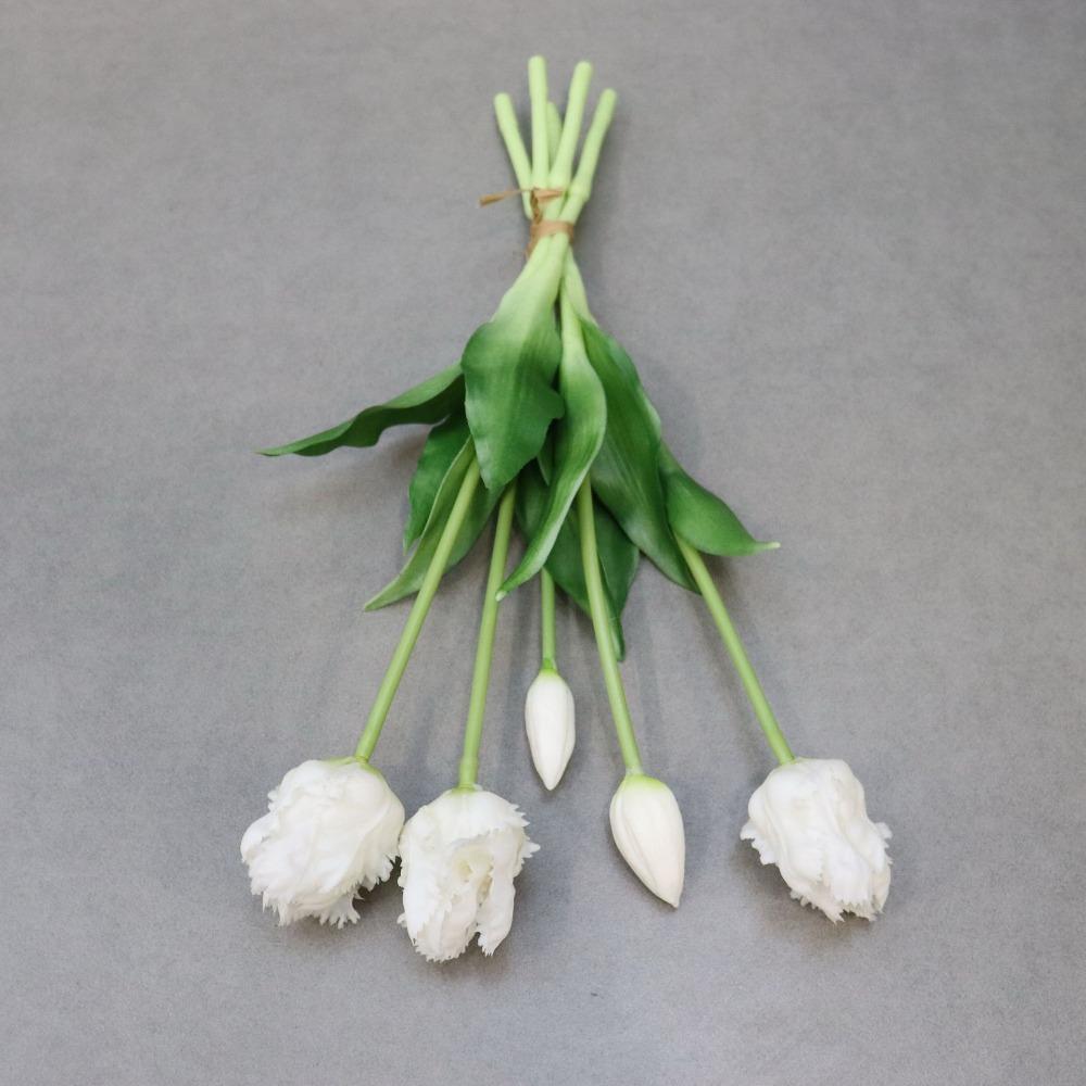 5pcs Real Touch Simulation Tulip Bouquet Luxury Fake Flowers  Ride Bouquet
