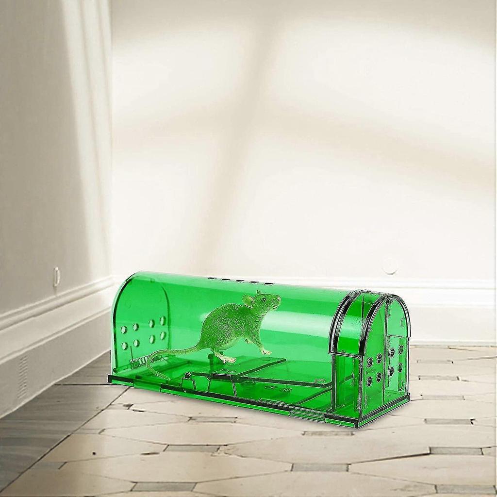 Small Humane Mouse Trap,transparent Live Mice Trap That Work, No Kill Catch Release Rat Trap, Plastic Mouse Trap Box Indoor Outdoor, 2 Pack