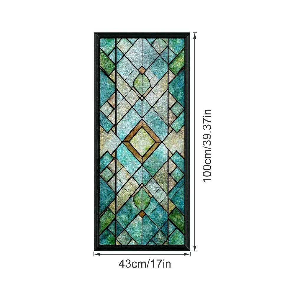 

Lattice Window Film Sticker Stained Glass Film Sticker Rainbow Pattern Static Cling Film Sticker Privacy Window Film Sticker