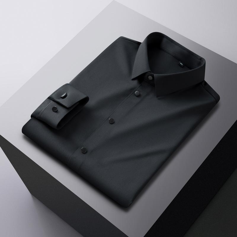 

Рубашка Traceless с длинным рукавом для мужчин, облегающая, эластичная, не требующая глажки, на весну и осень XXXXL