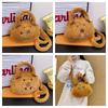 Large Capacity Capybara Plush Crossbody Bag Schoolbag Cartoon Shoulder Bag  Outdoor