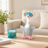 Porch Goose Costumes for 7 Inch Goose Statue, Striped Sweater Straw Hat Sunglasses Chain Set, Easy To Wear Soft Fabric Outdoor Decor Accessories