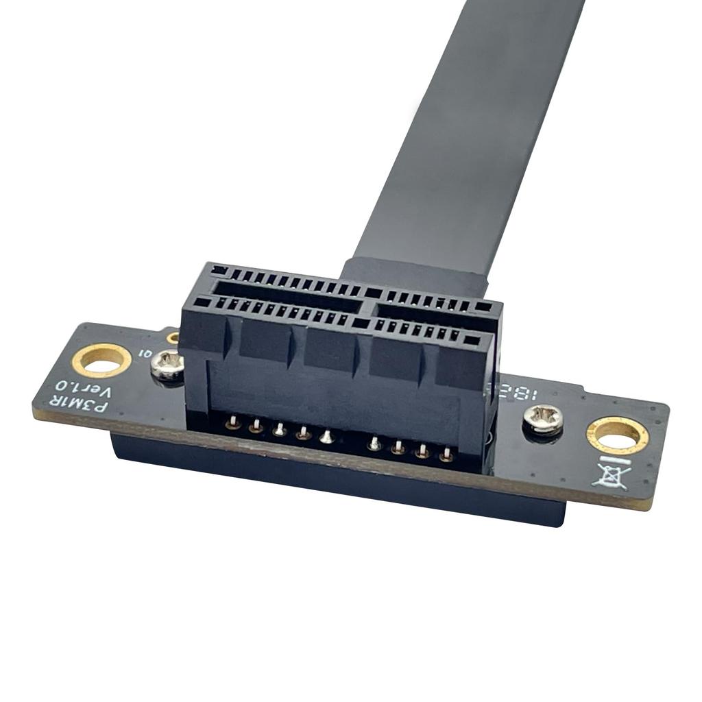 10Gtek PCIE Extension X1 to X1 to Riser Card Extender 30cm 3.0 Cable, Male-Female, 90° 90° Slot, Cable, Anti-EMI, (P311MF5530)