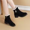 Fall Winter Women's Winter Boots Fur Lined Side Zip Snow Boot Anti Slip Low Heel Ankle Boot