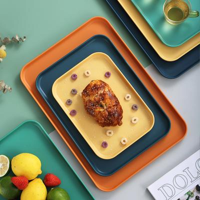 Plastic Tray Water Cup Tea Tray Tray Rectangular Household Dinner Plate Hotel Kindergarten Fruit Plate Commercial Small Plate