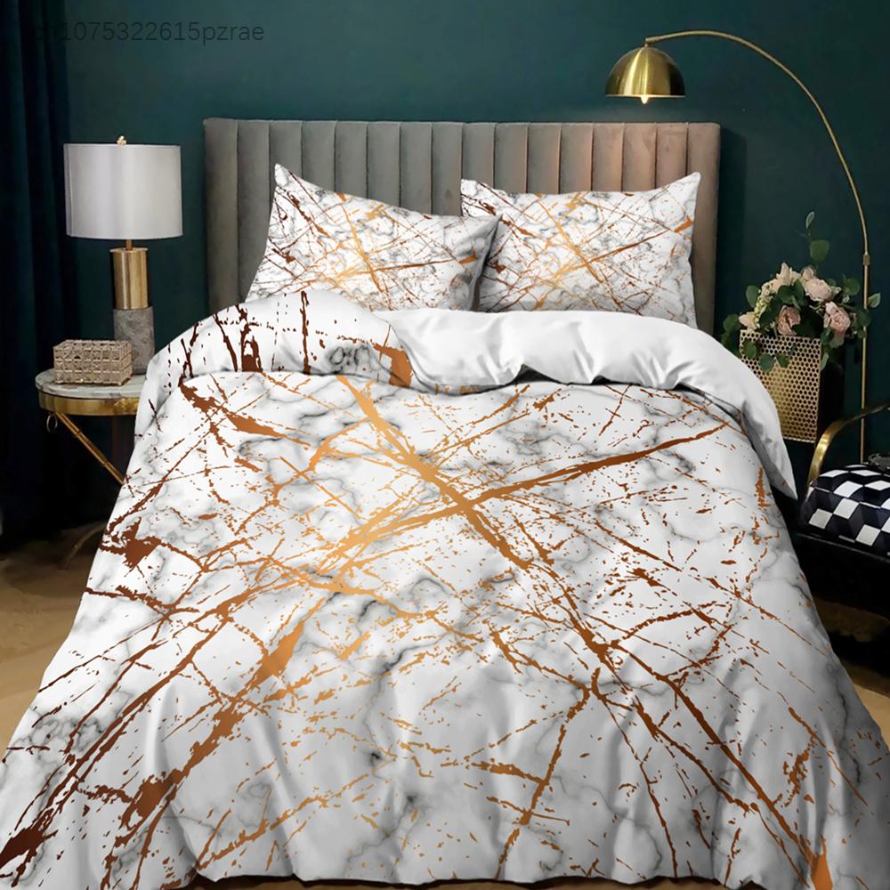 Kleur Halo Verven Marmer Dekbedovertrek Beddengoedset Paars Blauw Kleurrijk Eenpersoons Tweepersoons Twin/Queen Voor Mannen Vrouwen Kinderen Cadeau
