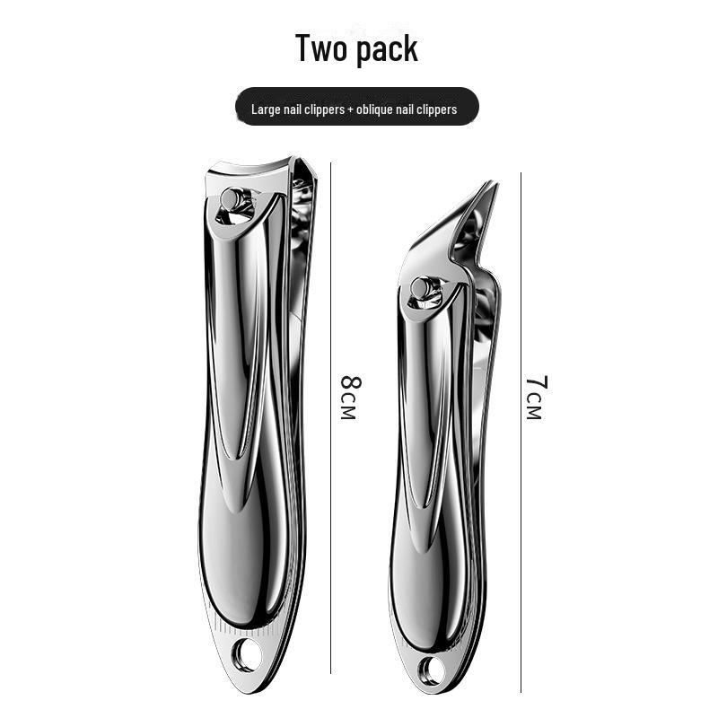 Portable Nail Clipper & Scissors Set with Rotating Leather Case - Large Anti-Splash Design