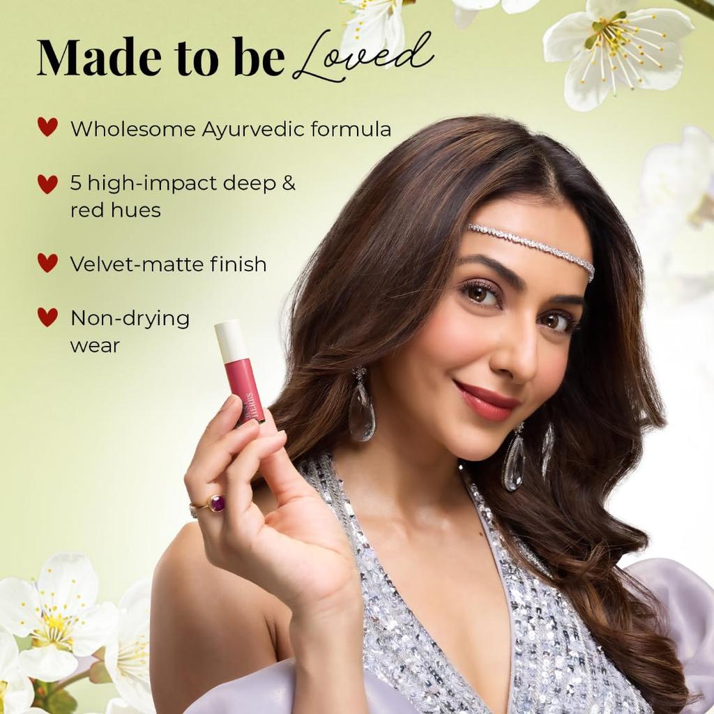 Just Herbs Herb Enriched Matte Liquid Lipstick | Set of 5 | Liquid Lipstick for Women | Deeps & Reds Shade | Hydrating & Lightweight | Ashwagandh