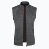 Mens Slim Fit Knit Fleece Zip Up Vest With Pockets