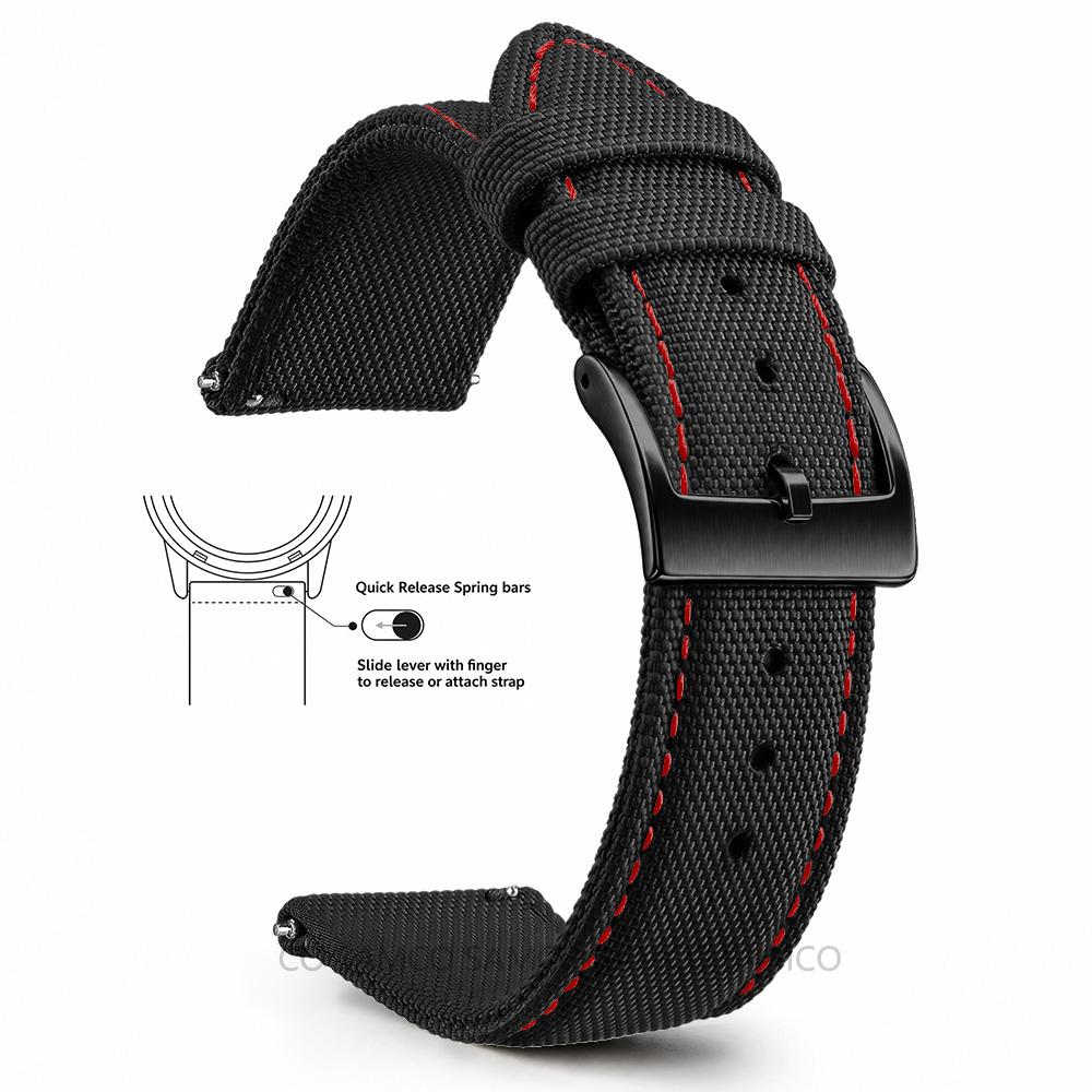 Superior Sailcloth European Watch Bands, Premium Nylon Watch Bands, 18mm 20mm 22mm Quick Release Watch Straps, for Men Women