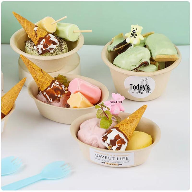 Disposable Pulp Ice Cream Bowls