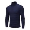 Herren Slim Fit Pullover-T-Shirt mit hohem Kragen und langen Ärmeln für Herbst/Winter