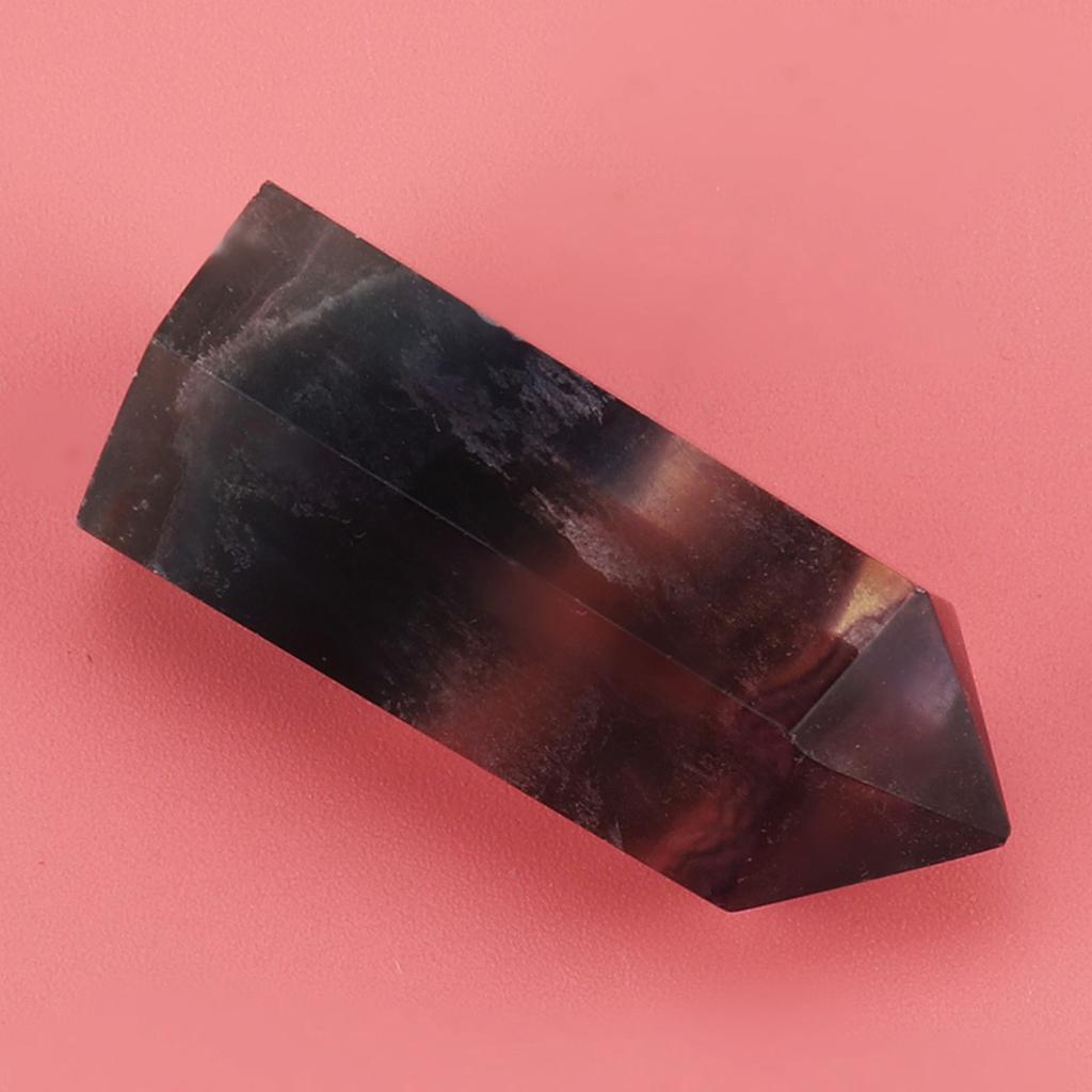 Natürlicher Fluorit-Quarzkristall, sechseckiger Zauberstab als Dekorationsornament (35-40 mm)