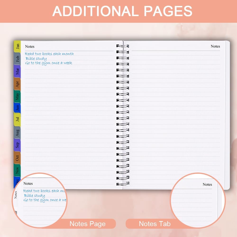2026 Planner - Weekly & Monthly Planner Runs January 2026 to December 2026, 6.25" x 8.25", 12 Monthly Tabs, 14 Notes Pages, Inner Pocket, Flexible