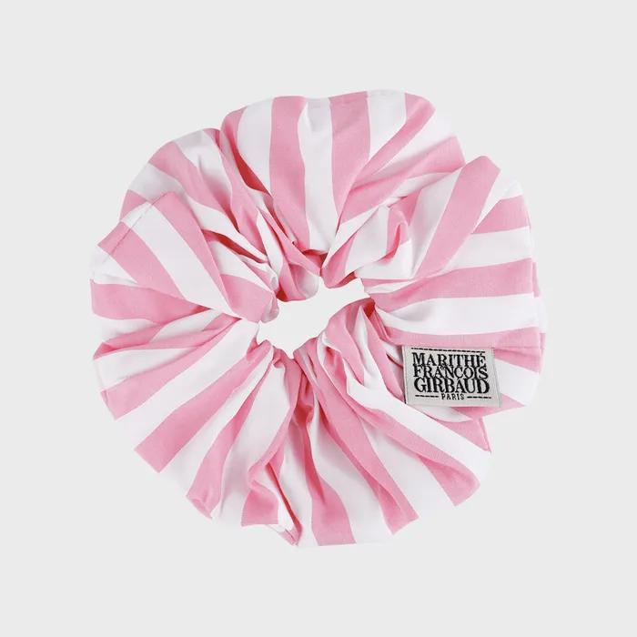 CLASSIC LOGO STRIPE HAIR SCRUNCHIE pink