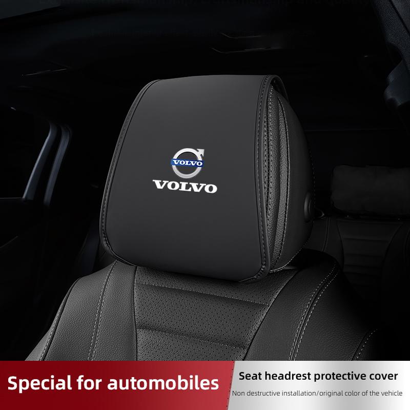 Federa Cuscino Auto in Pelle Accessori Auto Copricuscino Poggiatesta Per Volvo V60 V40 XC90 S60 C30 XC60 V50 Rdesign Tappetino Decorativo Anti Sporco