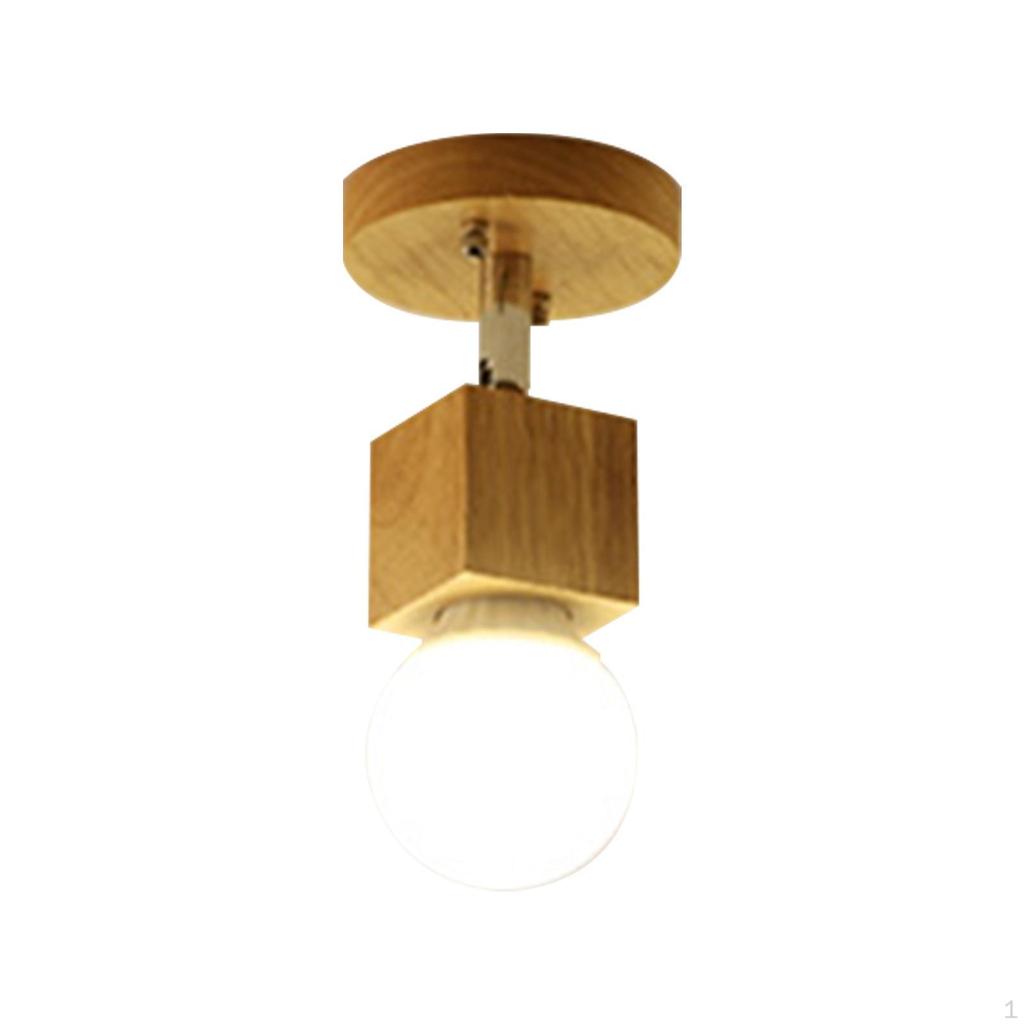 LED Ceiling Lights Lighting Fixture E27 Base Decorative Chandelier Light Rustic Wood Lamp