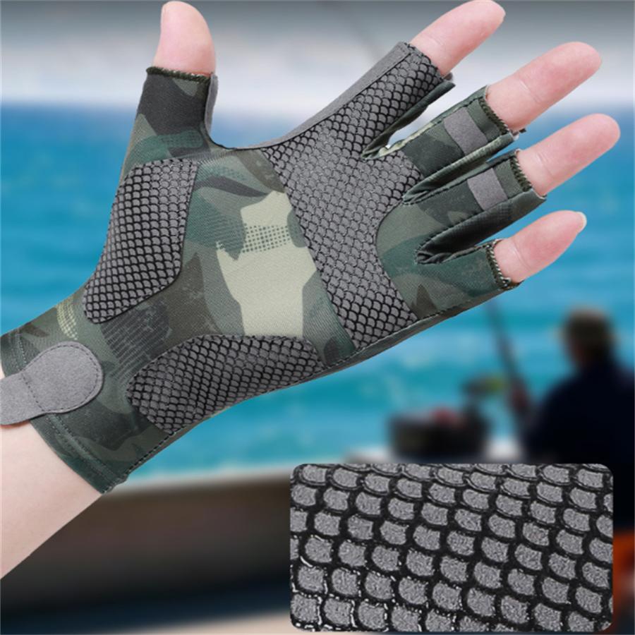UV Protection Half Finger Fishing Gloves, Anti-Slip Breathable Outdoor Sports Gloves