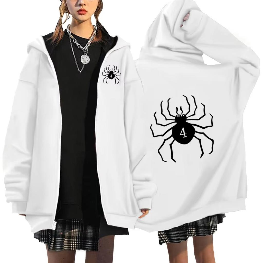 Hunter X Hunter Spider Print Anime Zipper Hoodie Men Women Gothic Y2K Zip Up Jacket Hoodies Casual Sweatshirt Coat