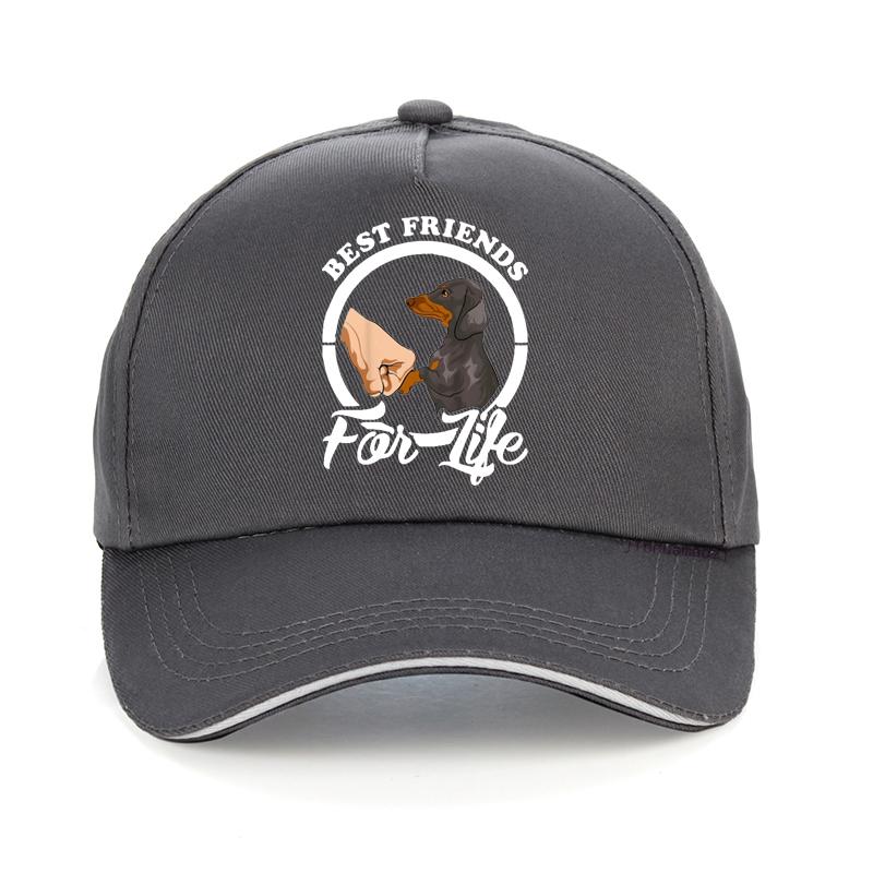 Lustige Bester Freund Dackel Hund Cartoon Baseballkappe Mode Sommer cool Unisex Trucker Snapback Hüte Knochen