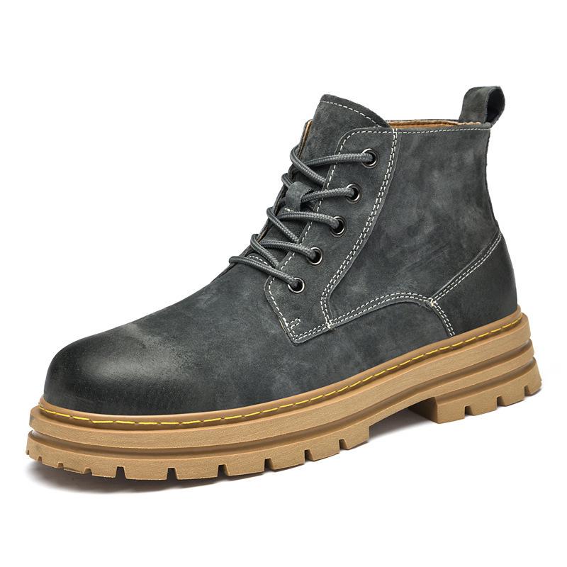Men's High Top Leather Martin Boots - Outdoor, Autumn/Winter, Casual, Hiking, Work Boots.