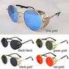 Punk Metal Frame Sunglasses Anti-UV 400 Eye Protection Black Shades Glasses Travel Accessories Retro Sunglasses for Women Men