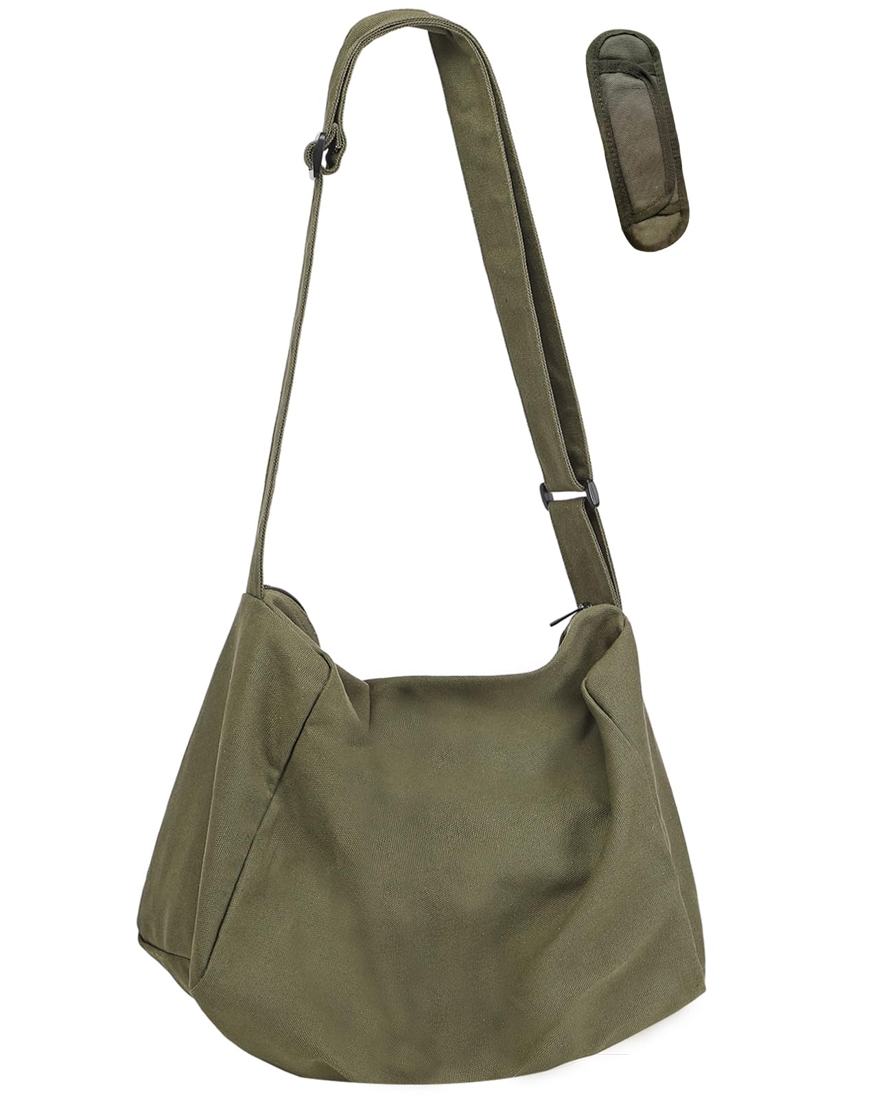 

Tote Bag Canvas Tote Bag Large Capacity Shoulder Bag Canvas Tote Canvas Tote Bag A4 Canvas Tote Bag Women Men Plain Zipper [ARIALK] (Green) зелений