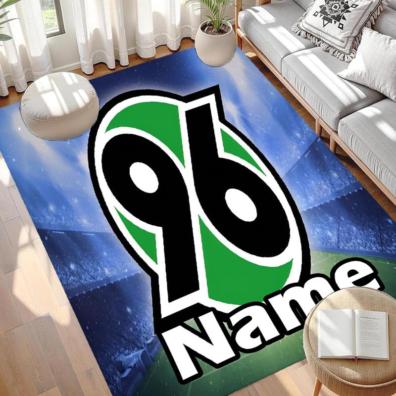 Custom Name Personalized Hannover 96 Football Print Carpet, Versatile Home Decor Rug, for Playroom, Apartment, Balcony, Entryway, Hallway Gift