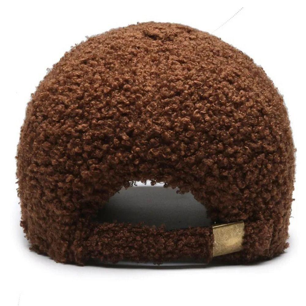 Fashion Plush Baseball Hat Women Couple Cap New Lamb Wool Baseball Cap