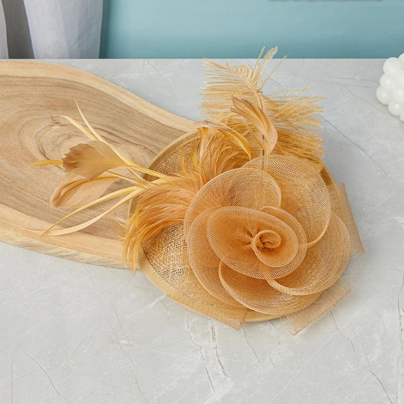 British Styles Women's Fascinator Beautiful Linen Brida Headwears Delicate Hat Adornment For Stylish Appearance