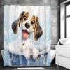 Cute Puppy Shower Curtain, Bathroom Decorative Shower Curtain, Waterproof Shower Curtain with Hooks