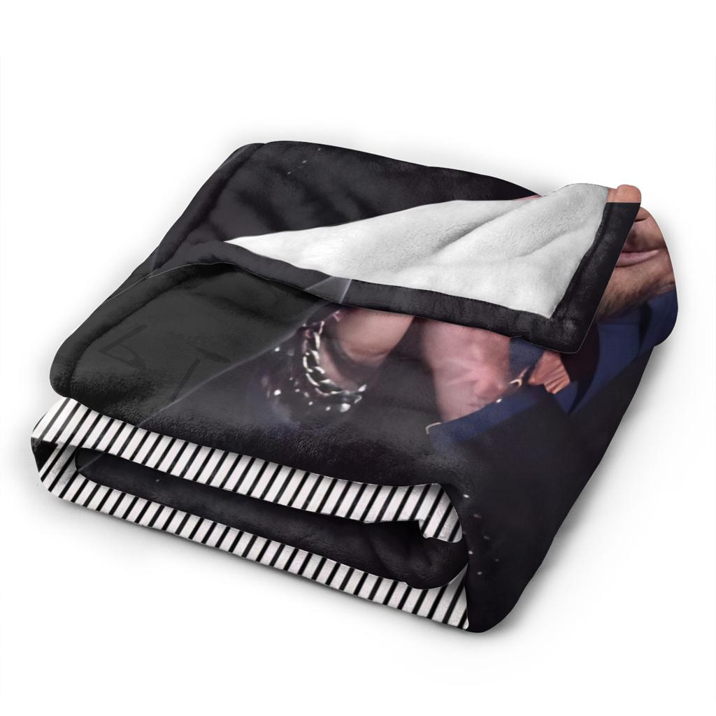 Johnny Hallyday Plush Blankets Children Flannel Throw Blanket For Bedroom Warm Soft Quality Bedspread Gift Idea