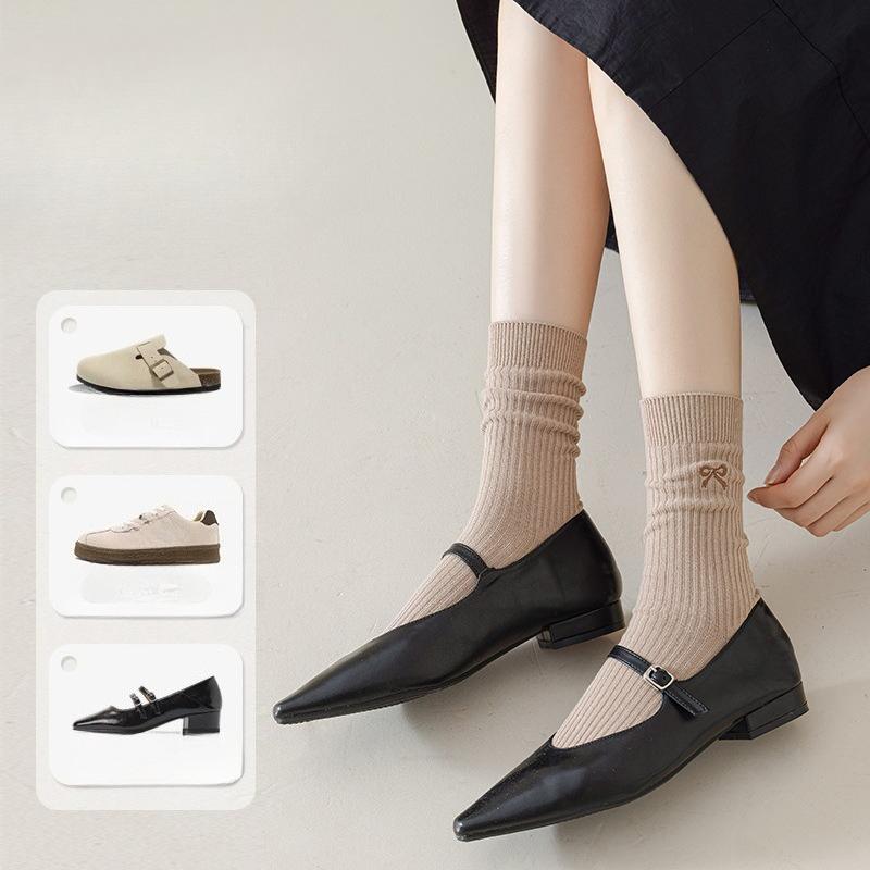 Women's Autumn Antibacterial and Deodorizing Socks, Pure Cotton Mid-calf Socks, Breathable and Sweat-absorbing Versatile Socks
