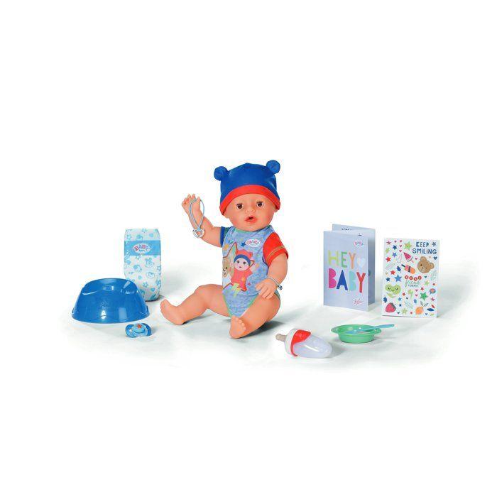 Poupon - BABY BORN - Jonas - 10 fonctions réalistes - 10 accessoires - Bleu et Rouge - 43cm - Des 3 ans